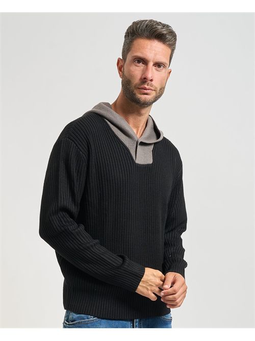 Men's Armani Exchange ribbed sweater with hood ARMANI EXCHANGE | XM001315-AF13776MC225